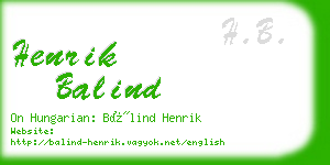 henrik balind business card